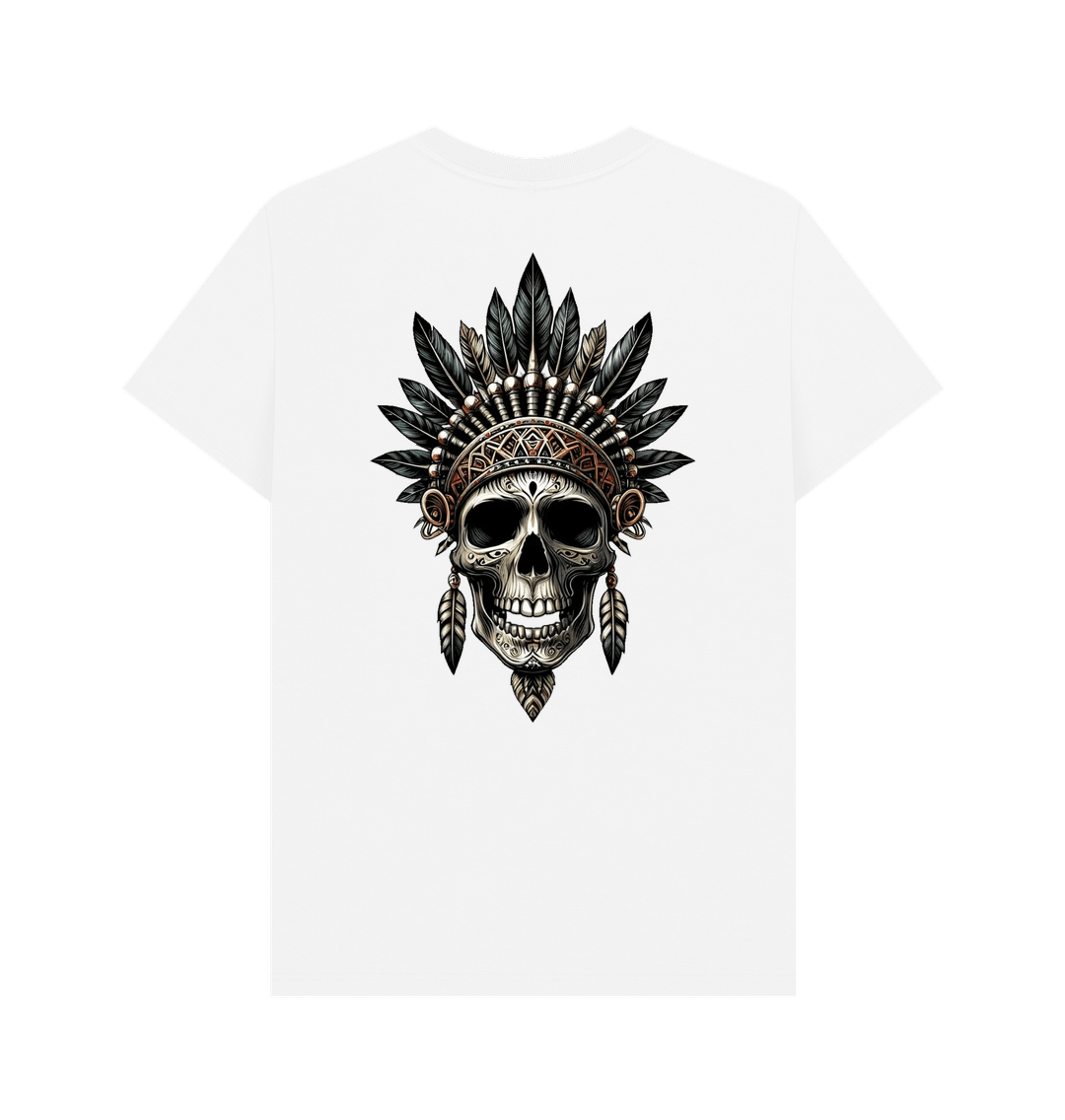 White Sustainable Mens Skull T-Shirt