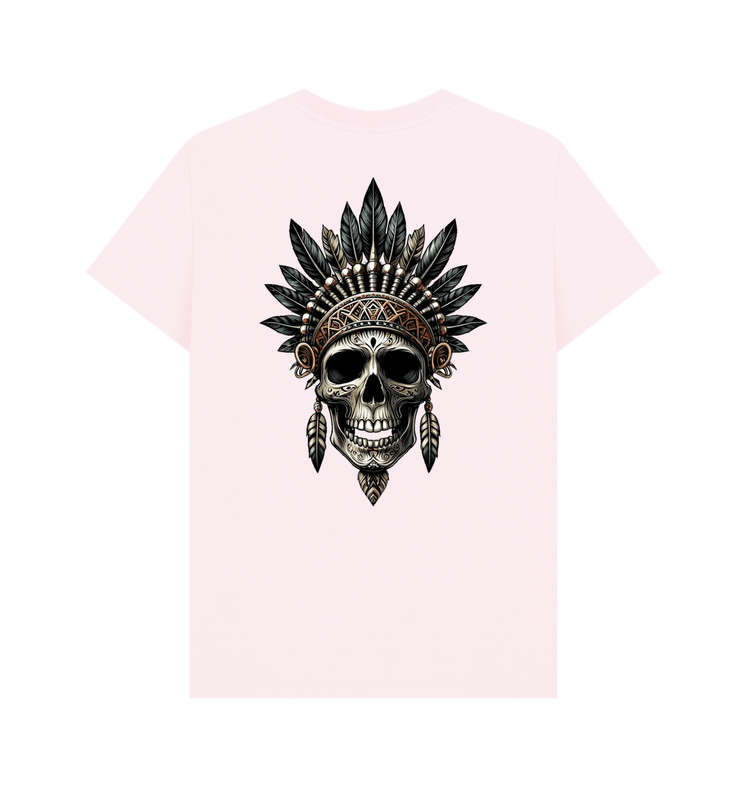 Pink Sustainable Mens Skull T-Shirt